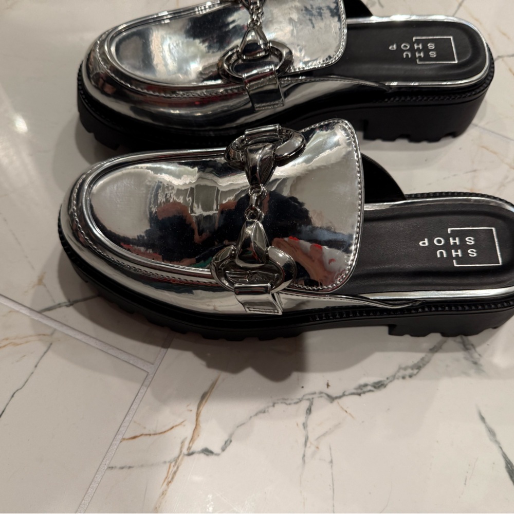 ShuShop Silver Loafers